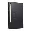 Samsung Galaxy Tab S9 Ultra Litchi Leather Case with Holder - Black - 2