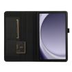 Samsung Galaxy Tab A9 Black Fabric Texture Flip Leather Case - 4