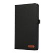 Samsung Galaxy Tab A9+ Black Fabric Texture Flip Leather Case - 2