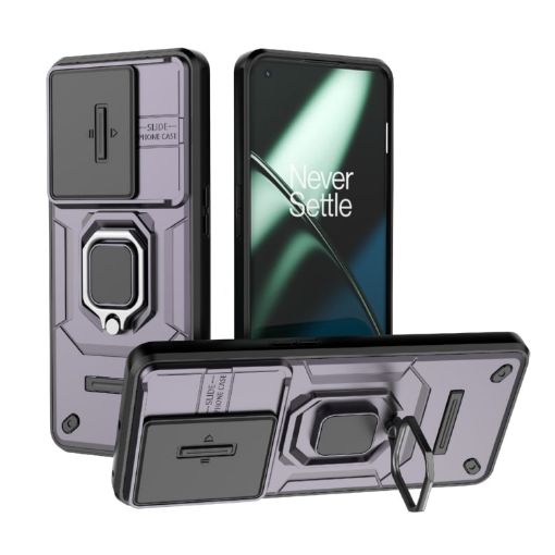 OnePlus 11 5G Purple Shockproof Case with Holder - Camshield TPU + PC - 1