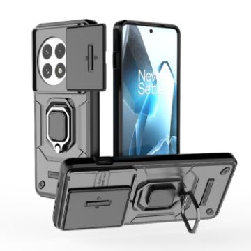 OnePlus 13 5G Shockproof Camshield Case with Holder - Black TPU + PC - 1
