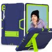 Samsung Galaxy Tab S9+ Silicone PC Case with Holder - Navy Blue/Green - 1
