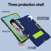 Samsung Galaxy Tab S9+ Silicone PC Case with Holder - Navy Blue/Green - 5