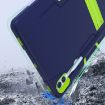Samsung Galaxy Tab S9+ Silicone PC Case with Holder - Navy Blue/Green - 6