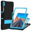 Samsung Galaxy Tab S9+ Black/Blue Silicone PC Case with Holder - 2