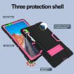 Samsung Galaxy Tab S9+ Black/Rose Red Silicone PC Case with Holder - 5