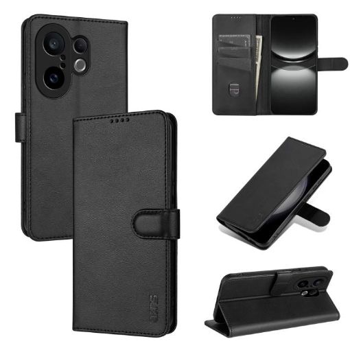 Vivo S30 Pro Mini AZNS Black Leather Flip Case - Calf Texture Skin Feel - 1