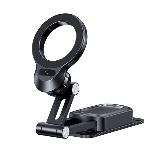 USAMS US-ZJ076 Magnetic Car Phone Holder - Black, Center Console Mount - 1