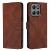 Moto G15 Power Crossbody 3D Embossed Flip Leather Case Brown - 2