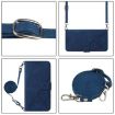 OPPO A5/A3 Pro 5G Crossbody 3D Embossed Flip Leather Case - Blue - 3