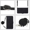 OPPO A5X 4G/5G Crossbody 3D Embossed Flip Leather Case - Black - 3