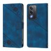 OPPO A5/A3 Pro 5G Global Blue Embossed Leather Phone Case Skin-feel - 3