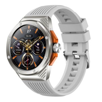HT8 1.46" Round Screen Bluetooth Smart Watch, Health Monitor, 100+ Sports, Alipay, Grey - 1