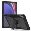 Samsung Galaxy Tab S9+ Shockproof Silicone Hybrid Case with Holder - Black - 1