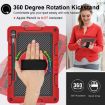 Samsung Galaxy Tab S9+ 360 Rotation Silicone Case Red/Black - 2