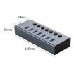 ORICO BT2U3-7AB-GY-BP 7-Port USB 3.0 HUB with Switches (UK Plug) - 3