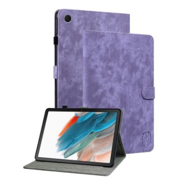 Samsung Galaxy Tab 9 Tiger Pattern Purple Flip Leather Case - 1