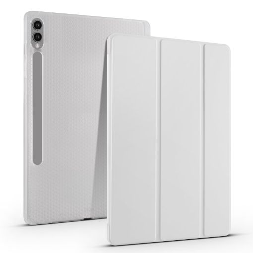 Samsung Galaxy Tab S10+/S9+ Grey TPU Leather Case with Pen Slot - 1