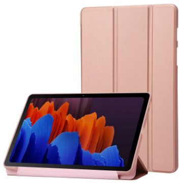 Samsung Galaxy Tab S9+/S10+ Rose Gold Silicone Leather Tablet Case - 1