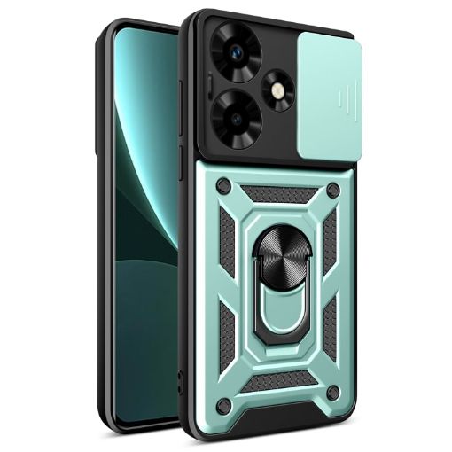 Infinix Hot 30 Green Phone Case with Sliding Camera Cover TPU+PC - 1