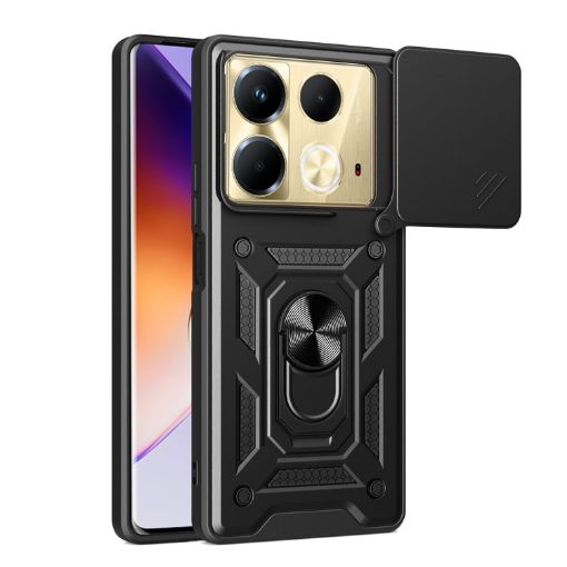 Infinix Note 40 4G Phone Case Black - Sliding Camera Cover TPU+PC Design - 1