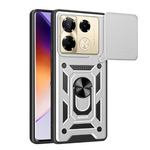 Infinix Note 40 Pro/Pro+ 5G Silver Case with Sliding Camera Cover TPU+PC - 1