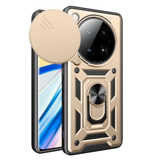 Infinix Zero 40 5G Gold Phone Case with Sliding Camera Cover TPU+PC - 1