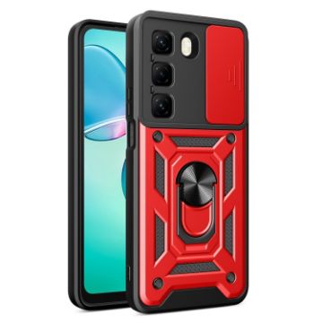 Infinix Hot 50 4G Red Phone Case with Sliding Camera Cover TPU+PC - 1