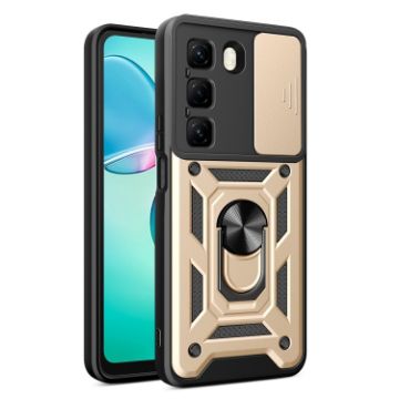 Infinix Hot 50 4G Gold Phone Case with Sliding Camera Cover TPU+PC - 1