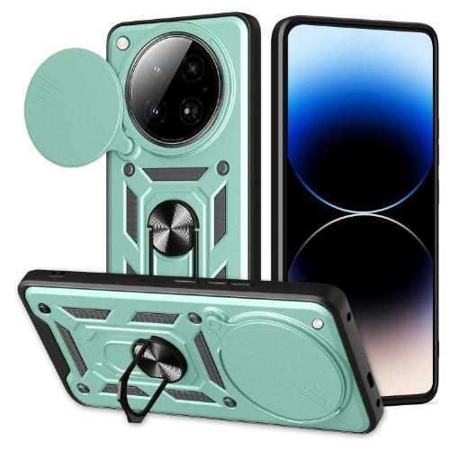 Infinix Zero 40 4G Green Phone Case with Sliding Camera Cover TPU+PC - 1