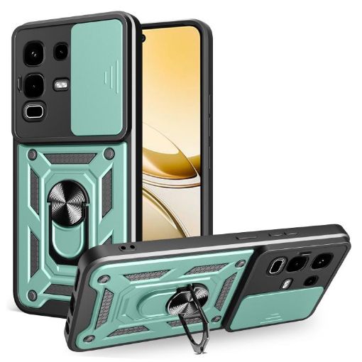 Infinix Note 50s Green Phone Case with Sliding Camera Cover TPU+PC - 1