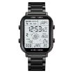 SKMEI 1888 Men's Waterproof Sports Digital Watch, Stainless Steel, Black - 1