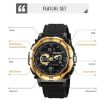 SKMEI 2098 Men's Waterproof Digital Watch, Gold+Black, Thermometer, 50M - 3
