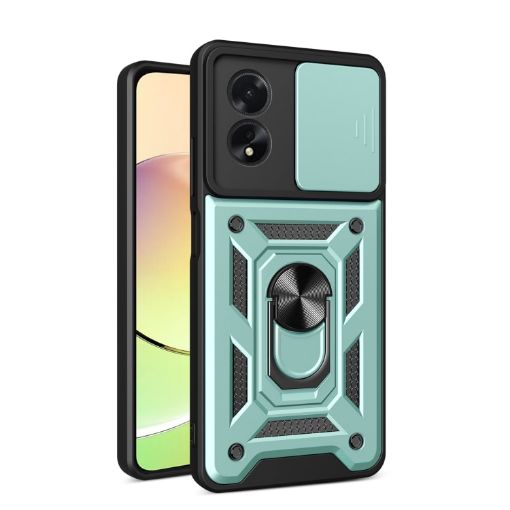 OPPO A38 4G Mint Green TPU Hybrid PC Case with Sliding Camera Cover - 1