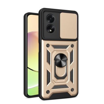 OPPO A38 4G Gold Phone Case with Sliding Camera Cover TPU Hybrid PC - 1