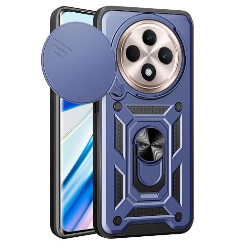 OPPO Reno12 F 5G Blue Case with Sliding Camera Cover TPU Hybrid PC - 1