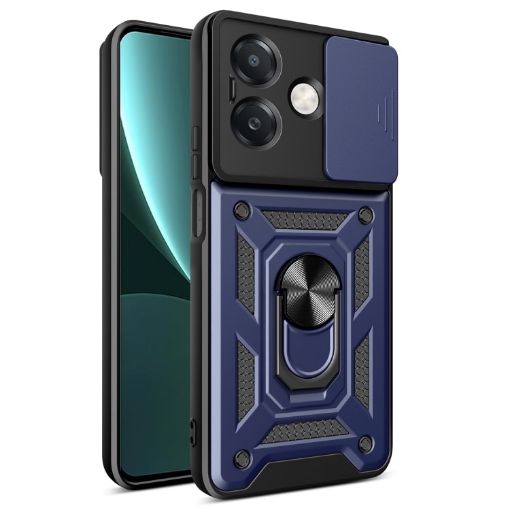 OPPO A3x 5G/4G Blue Sliding Camera Cover TPU Hybrid PC Case - 1