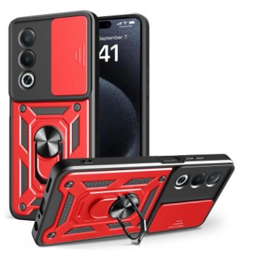 OPPO A3 Pro 5G/A80 5G Red Sliding Camera Cover TPU Hybrid Case - 1