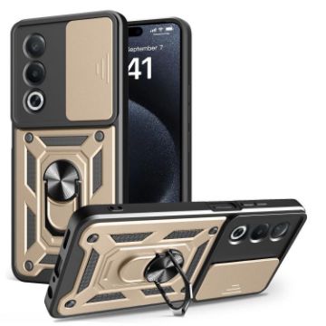 OPPO A3 Pro/A80 5G Gold Sliding Camera Cover TPU Hybrid PC Case - 1