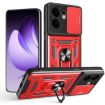 OPPO Reno13 F 4G/5G Red TPU Hybrid PC Case with Sliding Camera Cover - 1