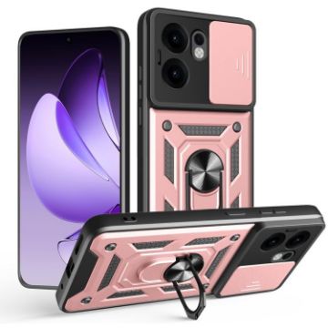 OPPO Reno13 F 4G/5G Rose Gold Sliding Camera Cover TPU Hybrid Case - 1