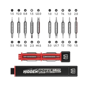 JAKEMY JM-8195 21 in 1 Screwdriver Set - S-2 Bits, Square Handle, Black - 1