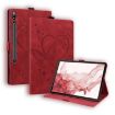 Samsung Galaxy Tab S9 FE Red Love Butterfly Embossed Leather Case - 1
