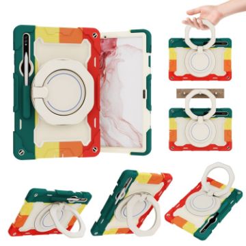 Samsung Galaxy Tab S9+ Armor Case with Rotating Ring - Colorful Red - 1