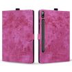 Samsung Galaxy Tab S9+/S8+/S7+ Sakura Cat Leather Case Rose Red - 2