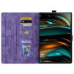 Samsung Galaxy Tab A8 X200 Purple Cartoon Sakura Cat Leather Case - 3