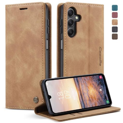 Samsung Galaxy A25 5G CaseMe 013 Flip Leather Case - Brown - 1