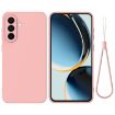 Samsung Galaxy A56 5G Pink Liquid Silicone Dropproof Phone Case - 1