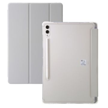 Samsung Galaxy Tab S9+ Grey 3-Fold Acrylic Leather Tablet Case - 1