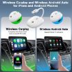 USB + USB-C Wired to Wireless Carplay/Android Auto Adapter - White - 3